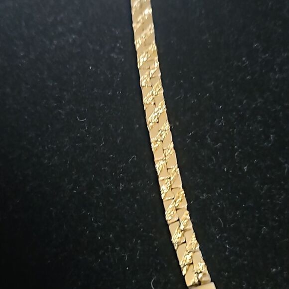 Vintage Women's Gold Plated Necklace With White Stone, Clasp Closure 9" - Picture 10 of 16